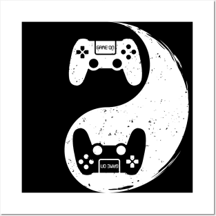 Gamer Gift Video Game Yin Yang Symbol Posters and Art